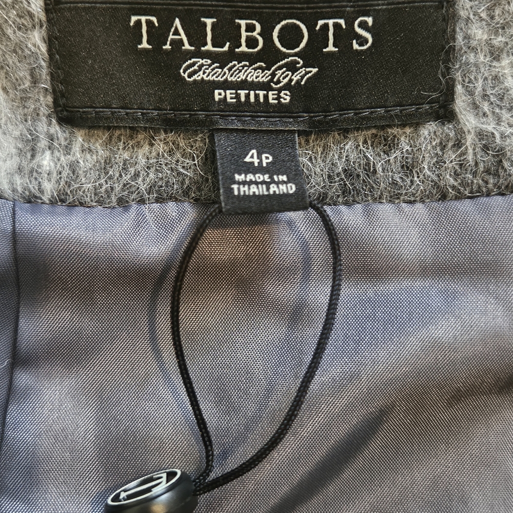 NWT Talbots Wool Blend Plaid Skirt Gray Buffalo Check Lined Winter Mini 4P - Picture 6 of 6